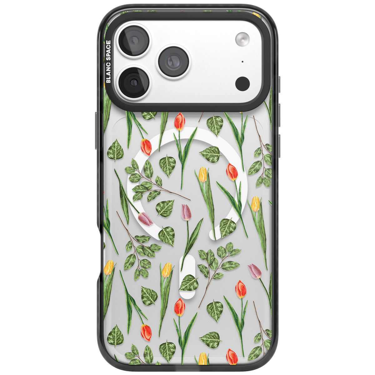 Spring Tulips Floral iPhone 18 Pro Max Impact Pro Black Phone Case front