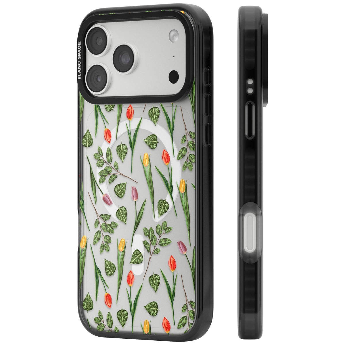 Spring Tulips Floral iPhone 18 Pro Max Impact Pro Black Phone Case side