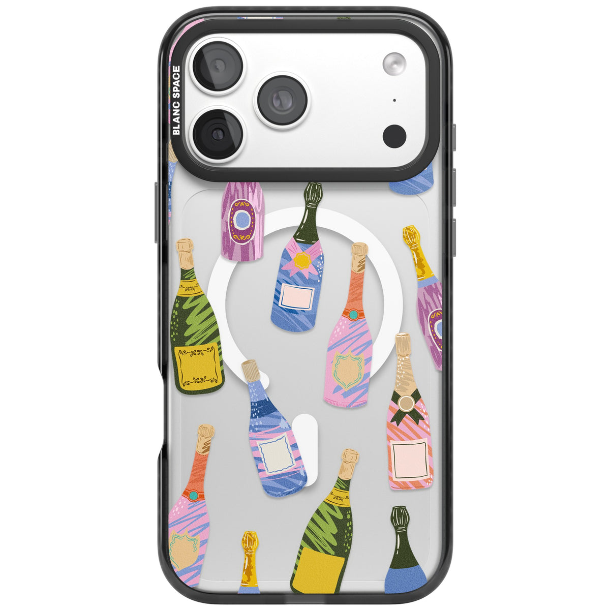 Champagne Pattern iPhone 18 Pro Max Impact Pro Black Phone Case front