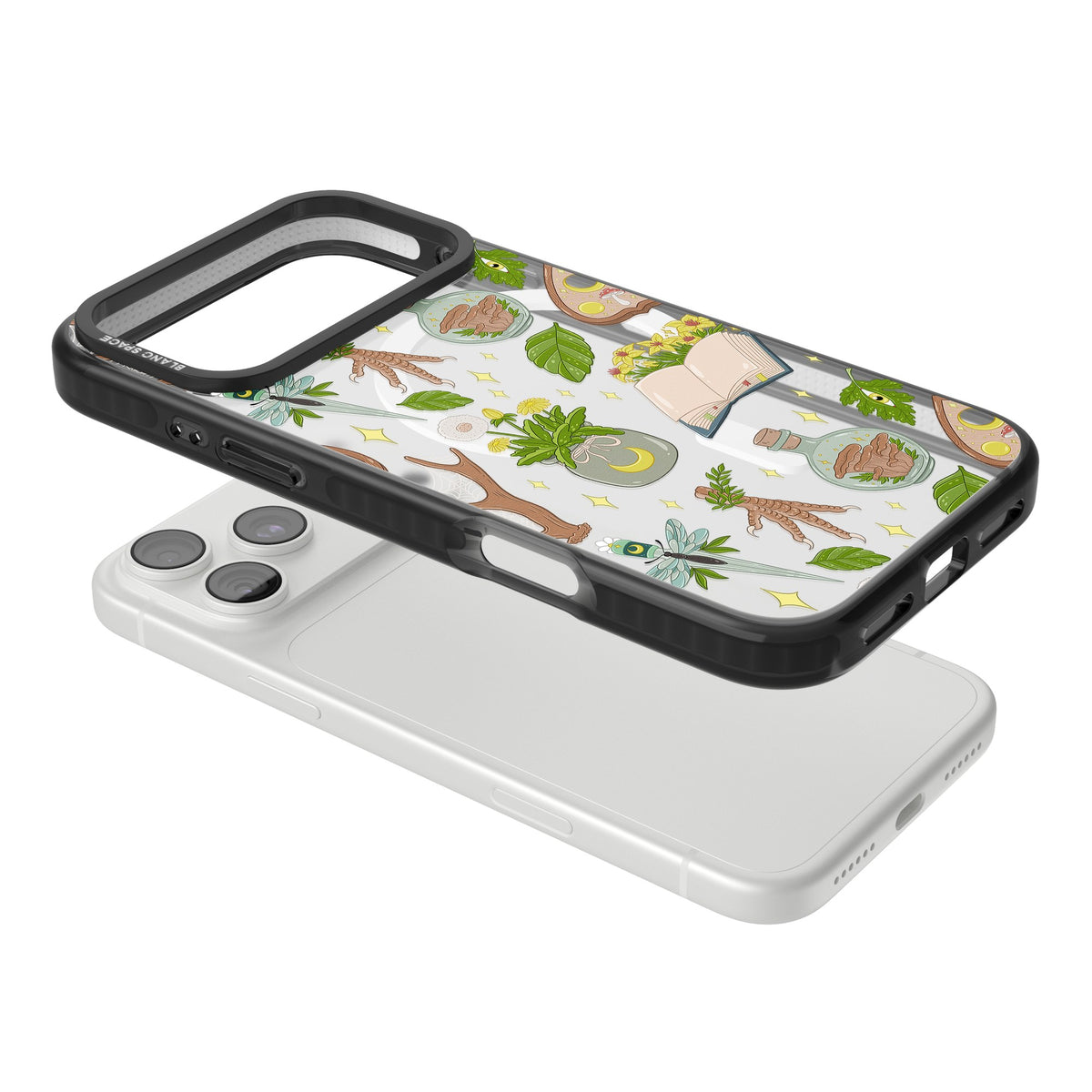 Botanical Witchcraft iPhone 18 Pro Max Impact Pro Black Phone Case angled