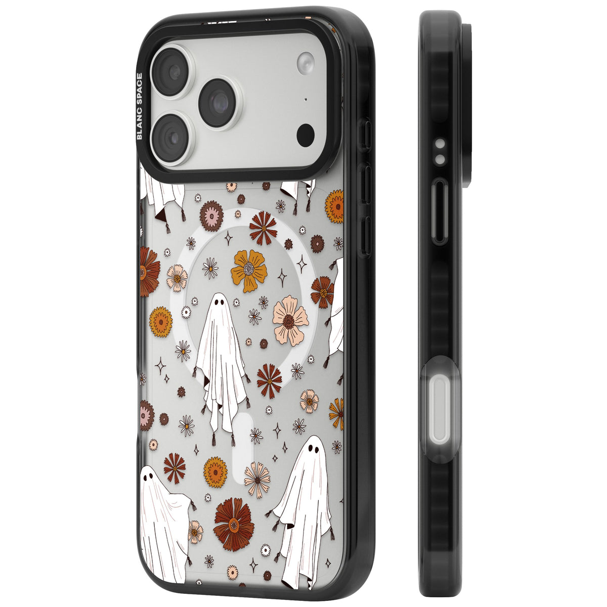 Ghosts And Flowers iPhone 18 Pro Max Impact Pro Black Phone Case side