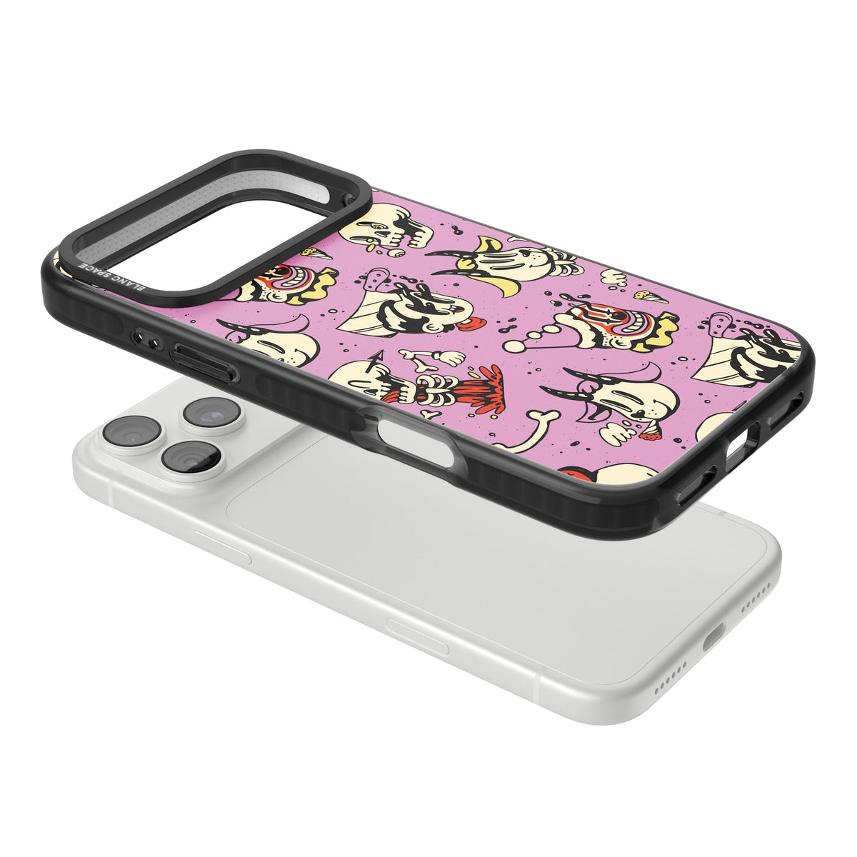 Violet Mischief iPhone 18 Pro Max Impact Pro Black Phone Case angled