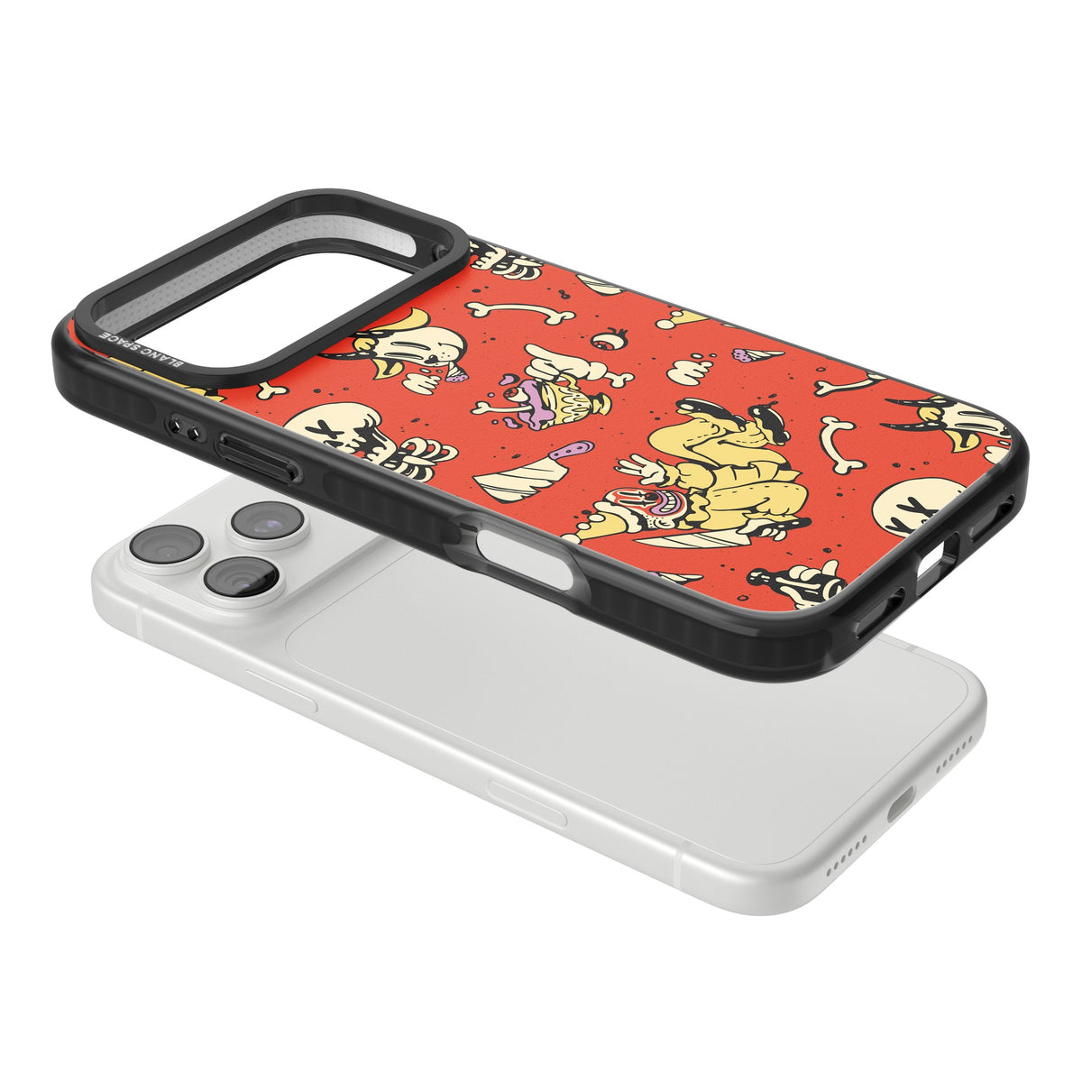 Crimson Carnival iPhone 18 Pro Max Impact Pro Black Phone Case angled