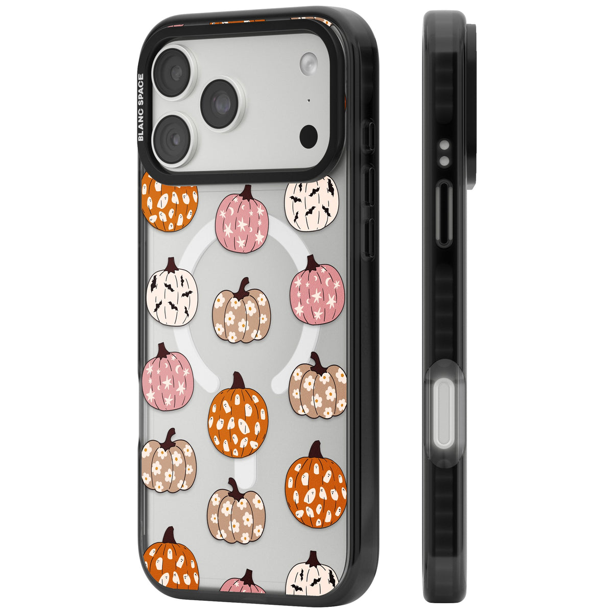 Floral Pumpkins iPhone 18 Pro Max Impact Pro Black Phone Case side