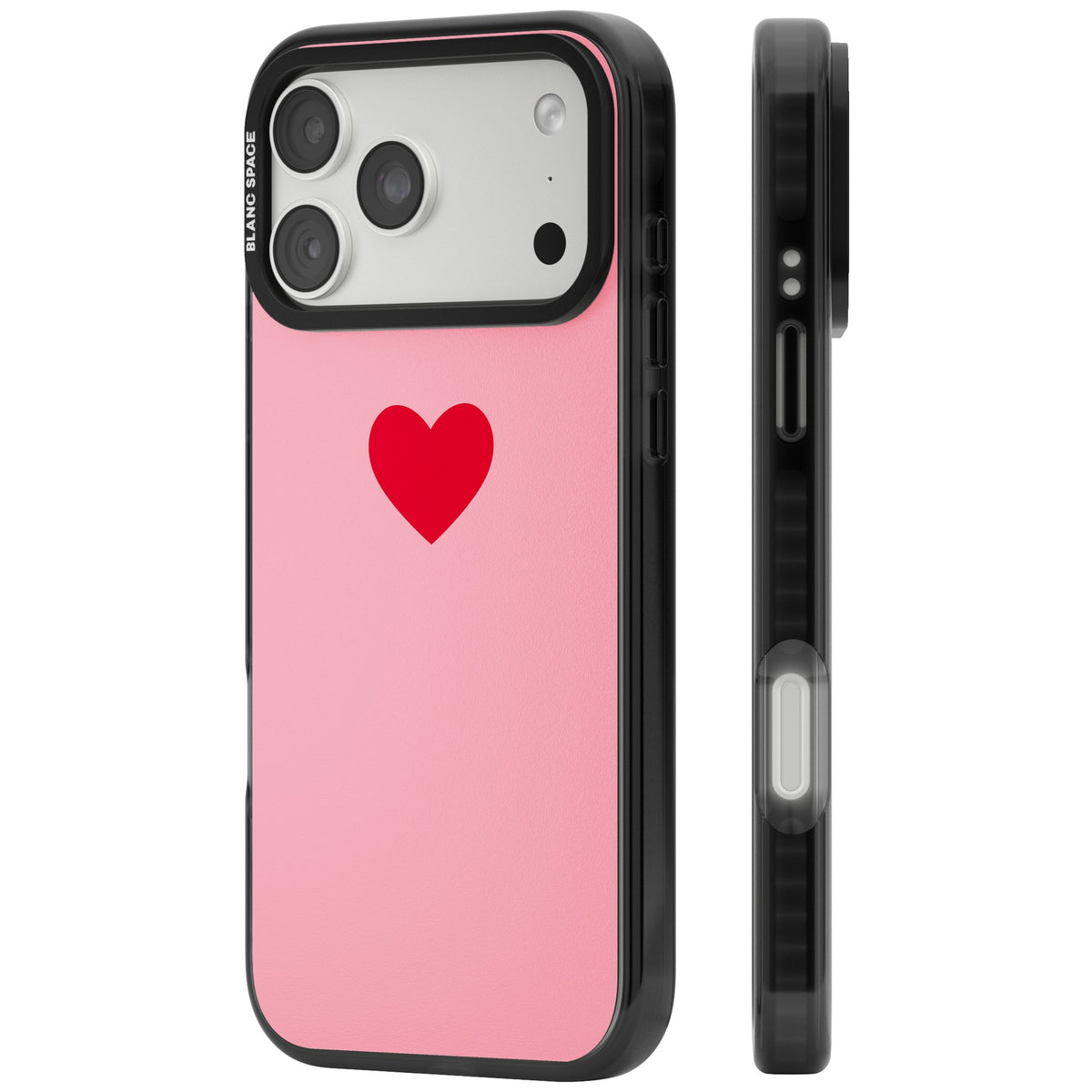 Red & Pink Heart iPhone 18 Pro Max Impact Pro Black Phone Case side