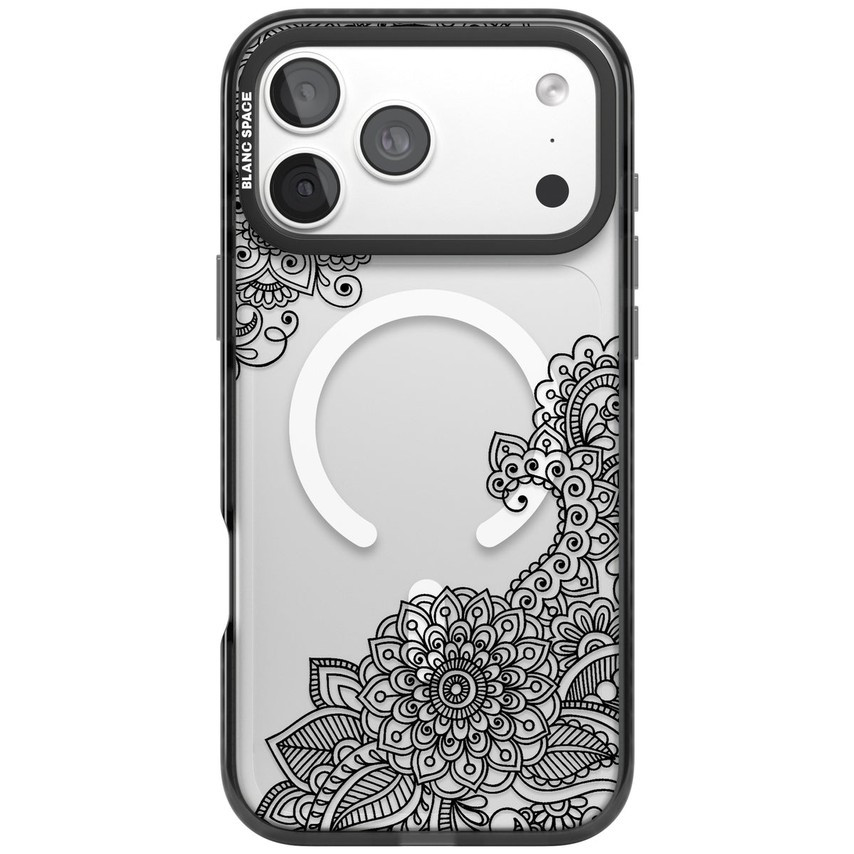 Black Henna Botanicals iPhone 18 Pro Max Impact Pro Black Phone Case front
