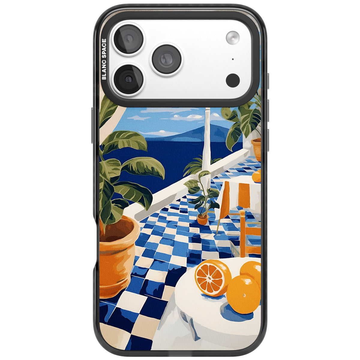 Greek Balcony iPhone 18 Pro Max Impact Pro Black Phone Case front