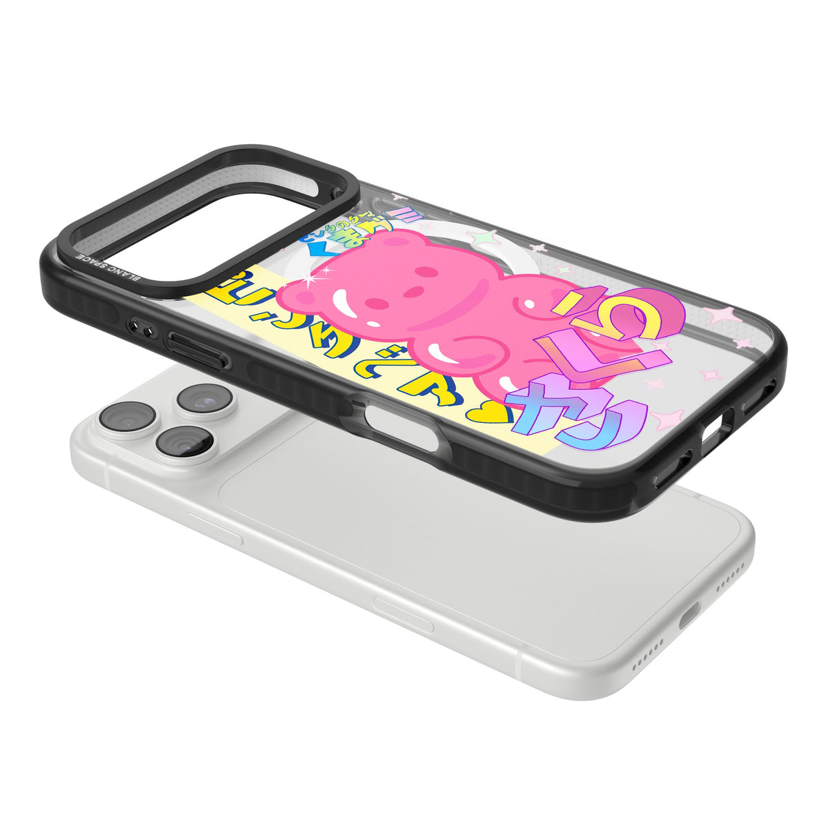 Bubblegum Bear iPhone 18 Pro Max Impact Pro Black Phone Case angled