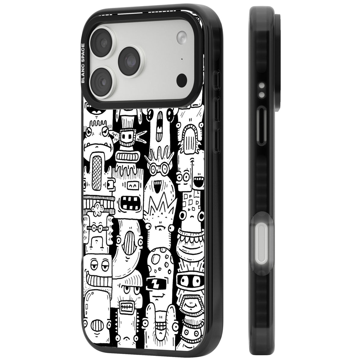 Monochrome Heads iPhone 18 Pro Max Impact Pro Black Phone Case side