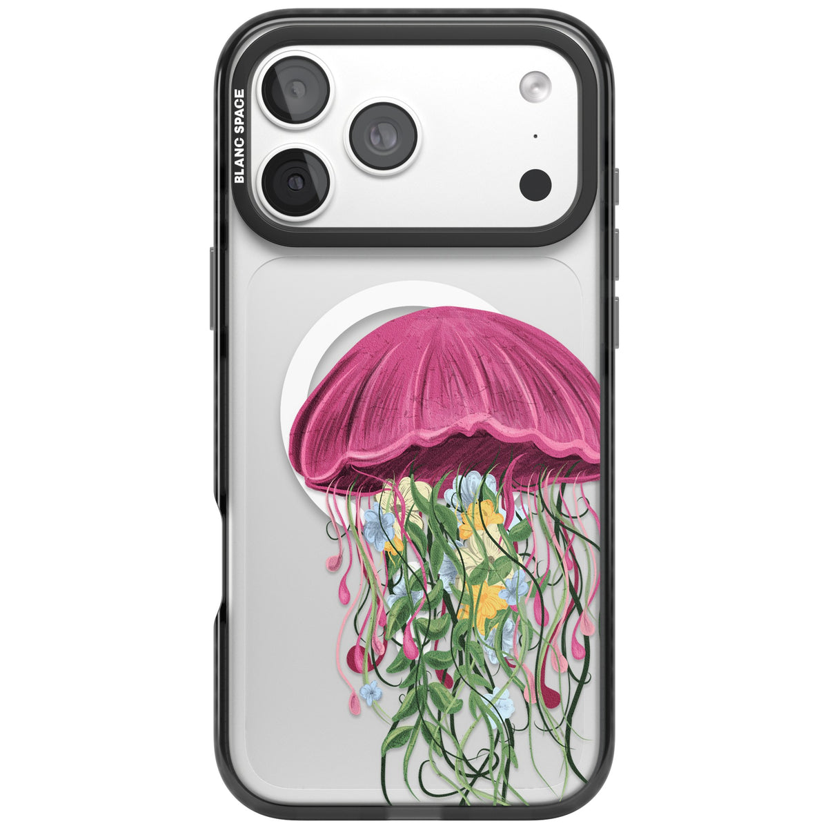 Botanical Jellyfish iPhone 18 Pro Max Impact Pro Black Phone Case front