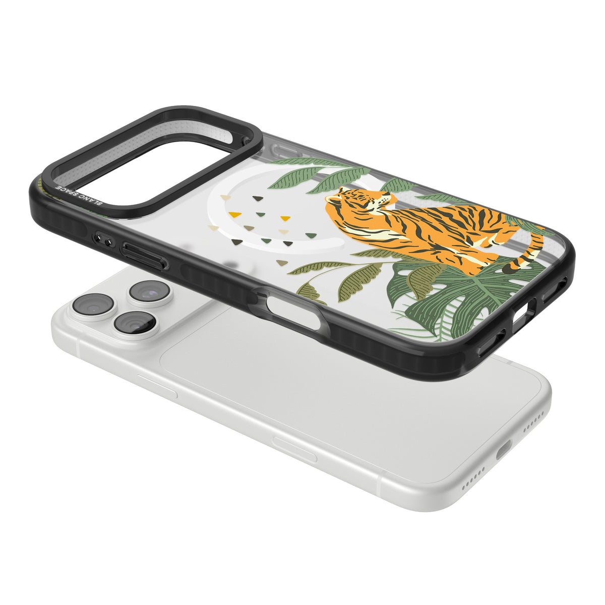 Tiger Jungle iPhone 18 Pro Max Impact Pro Black Phone Case angled