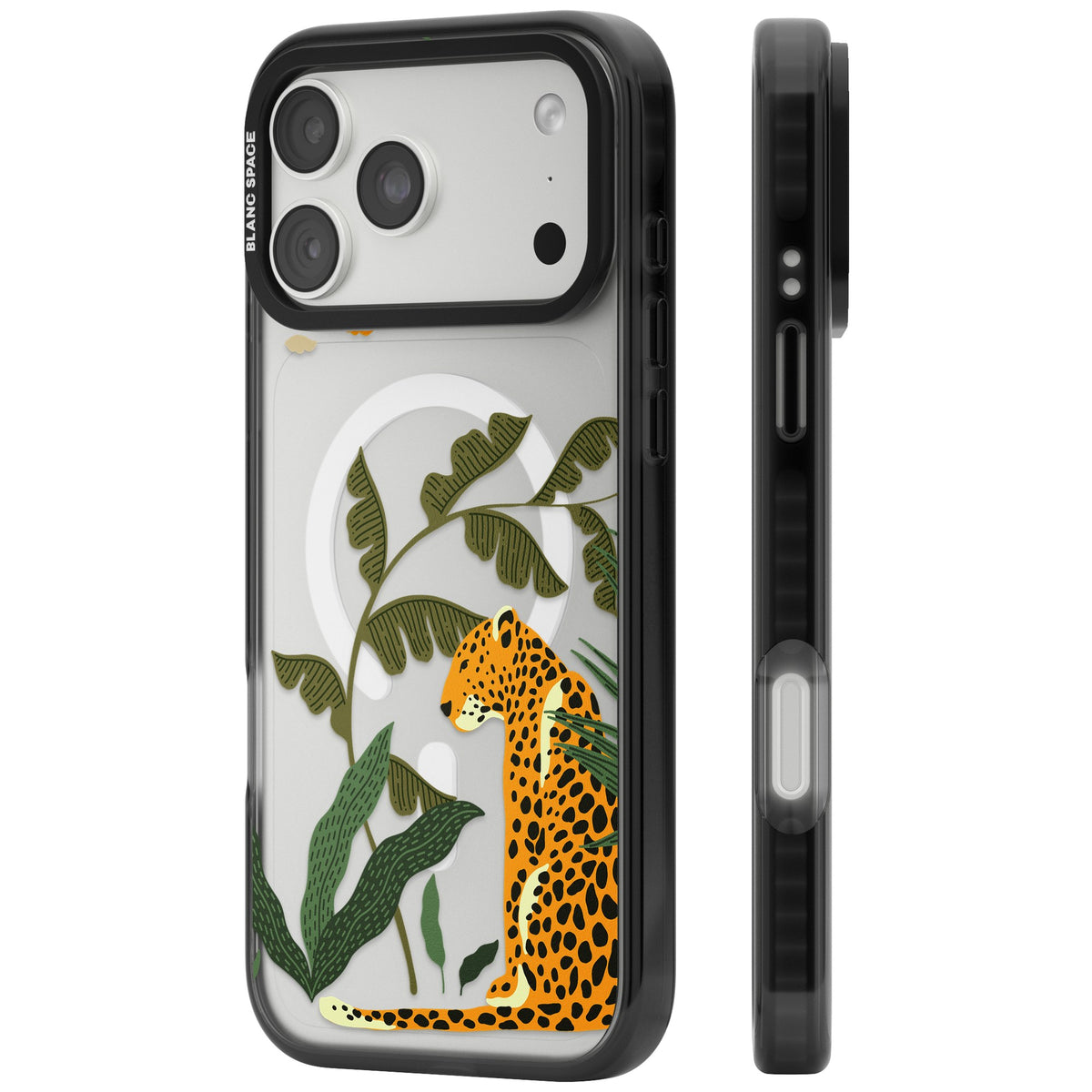 Large Jungle Cat Pattern iPhone 18 Pro Max Impact Pro Black Phone Case side