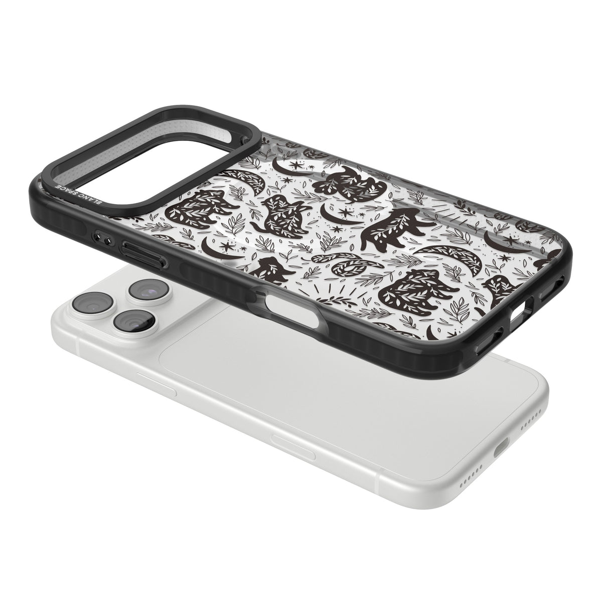 Midnight Forest Animals iPhone 18 Pro Max Impact Pro Black Phone Case angled