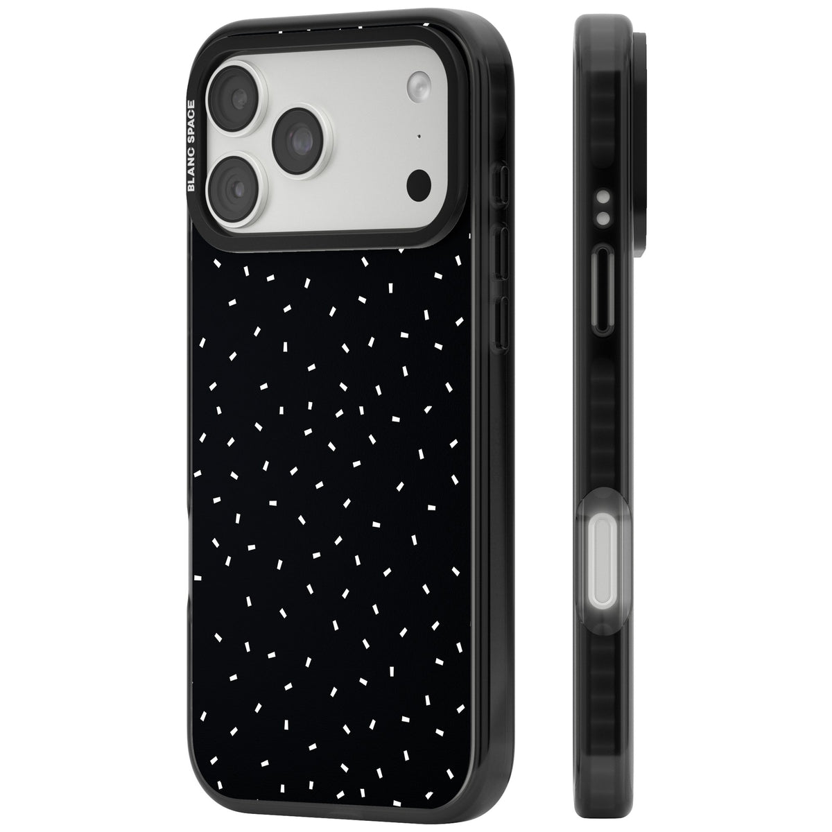 Confetti (Black) iPhone 18 Pro Max Impact Pro Black Phone Case side