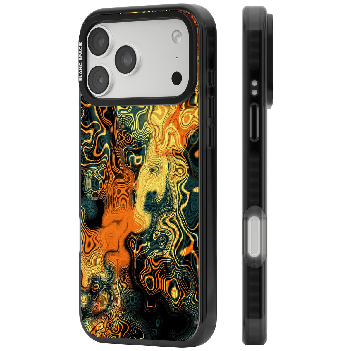 Liquid Amber iPhone 18 Pro Max Impact Pro Black Phone Case side