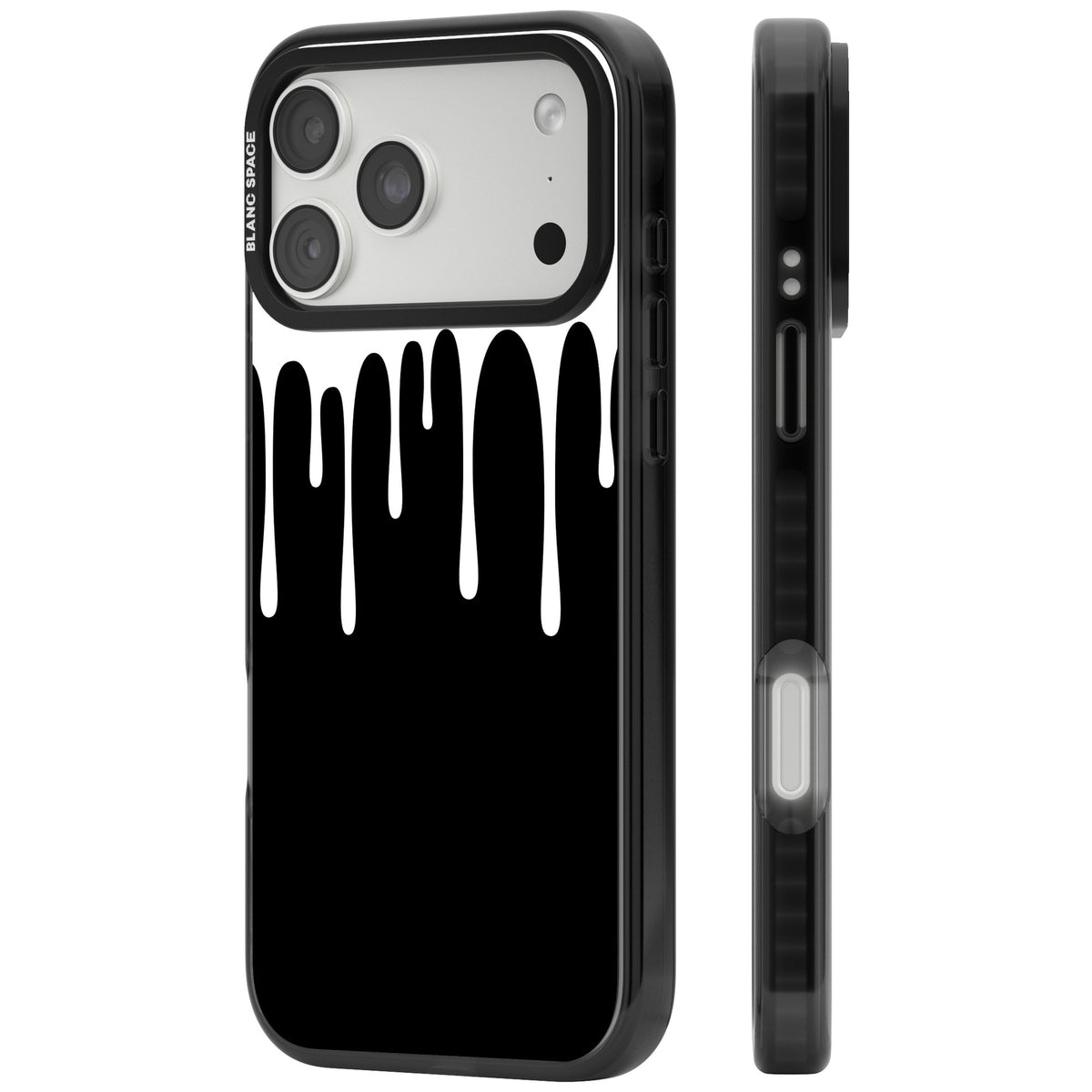 Melted Effect: White & Black iPhone 18 Pro Max Impact Pro Black Phone Case side