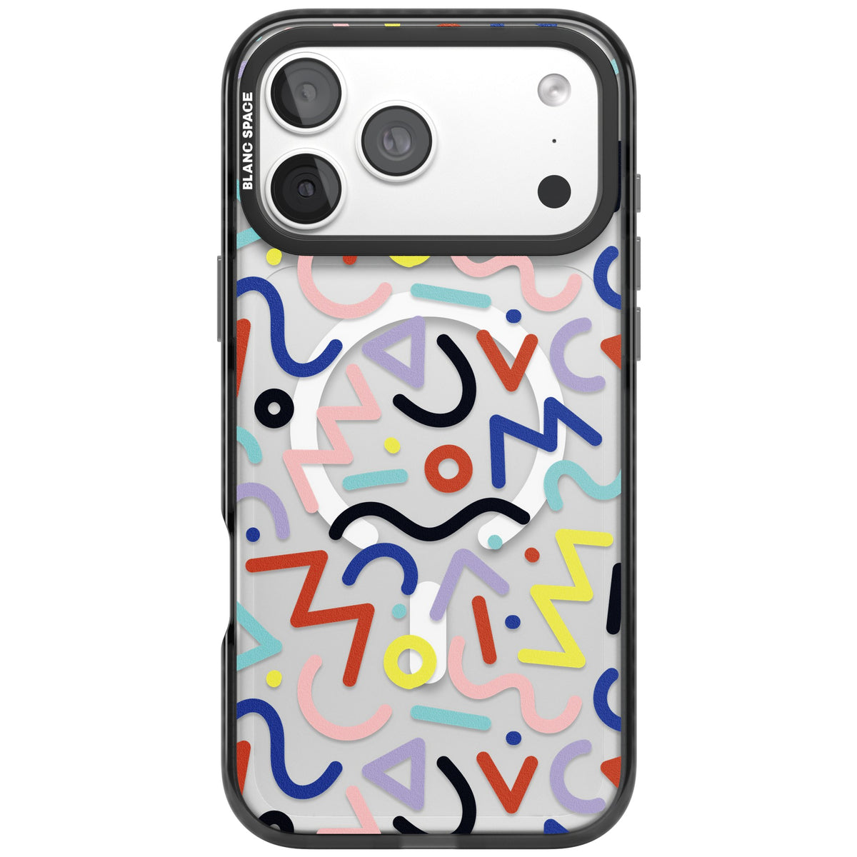 Memphis Retro Pattern iPhone 18 Pro Max Impact Pro Black Phone Case front
