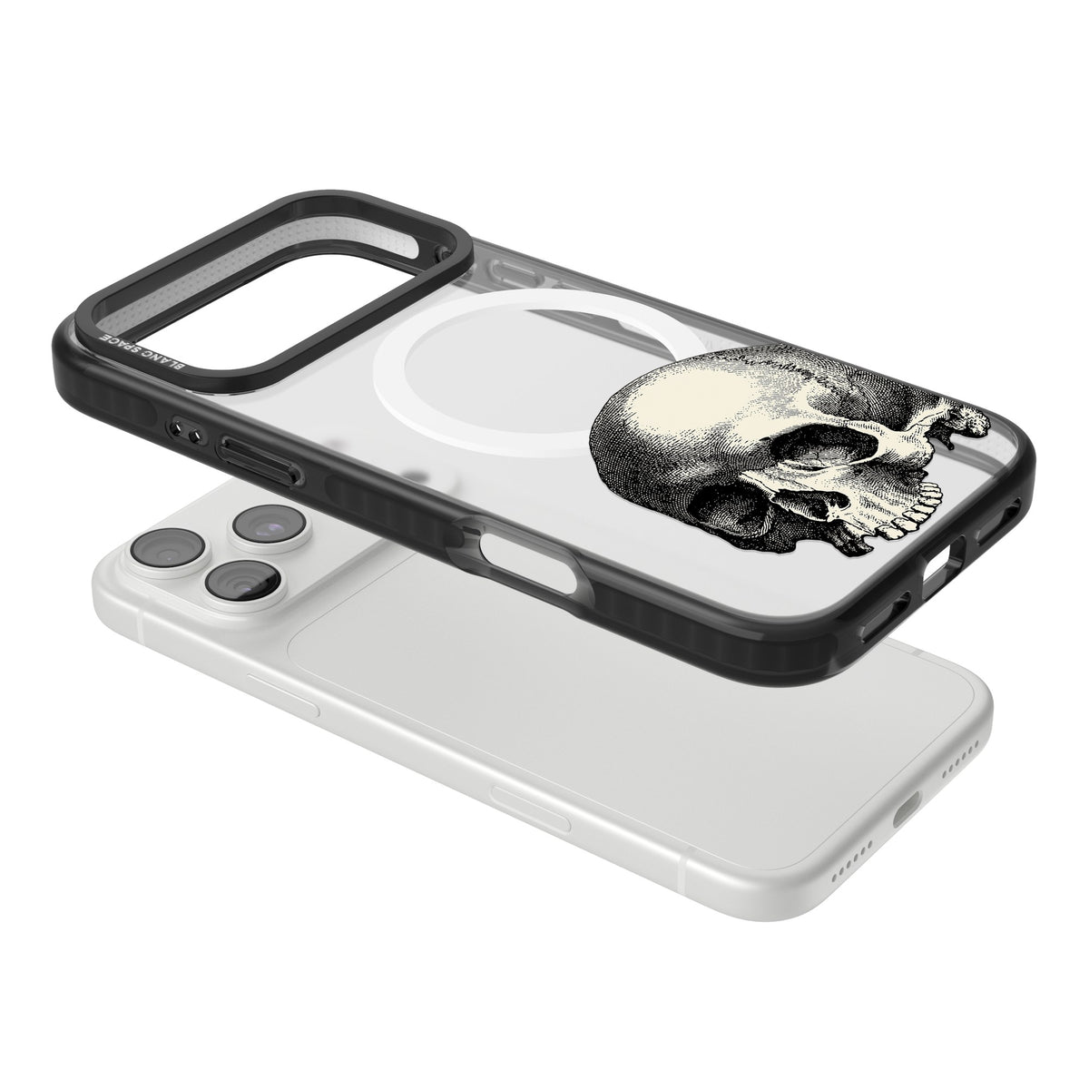 Memento Mori iPhone 18 Pro Max Impact Pro Black Phone Case angled