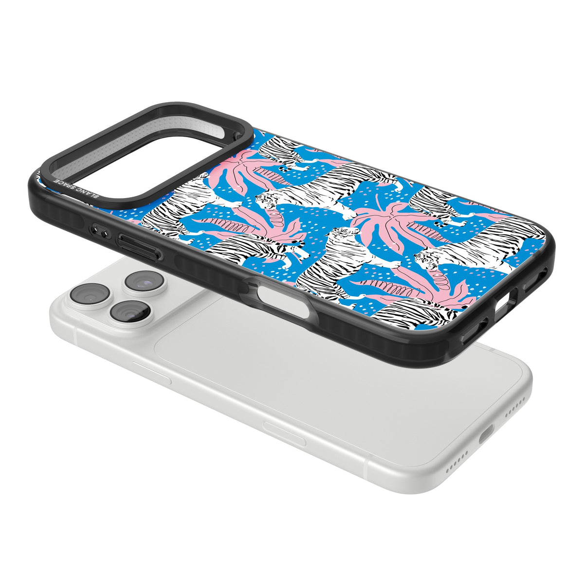Bengal Blues iPhone 18 Pro Max Impact Pro Black Phone Case angled