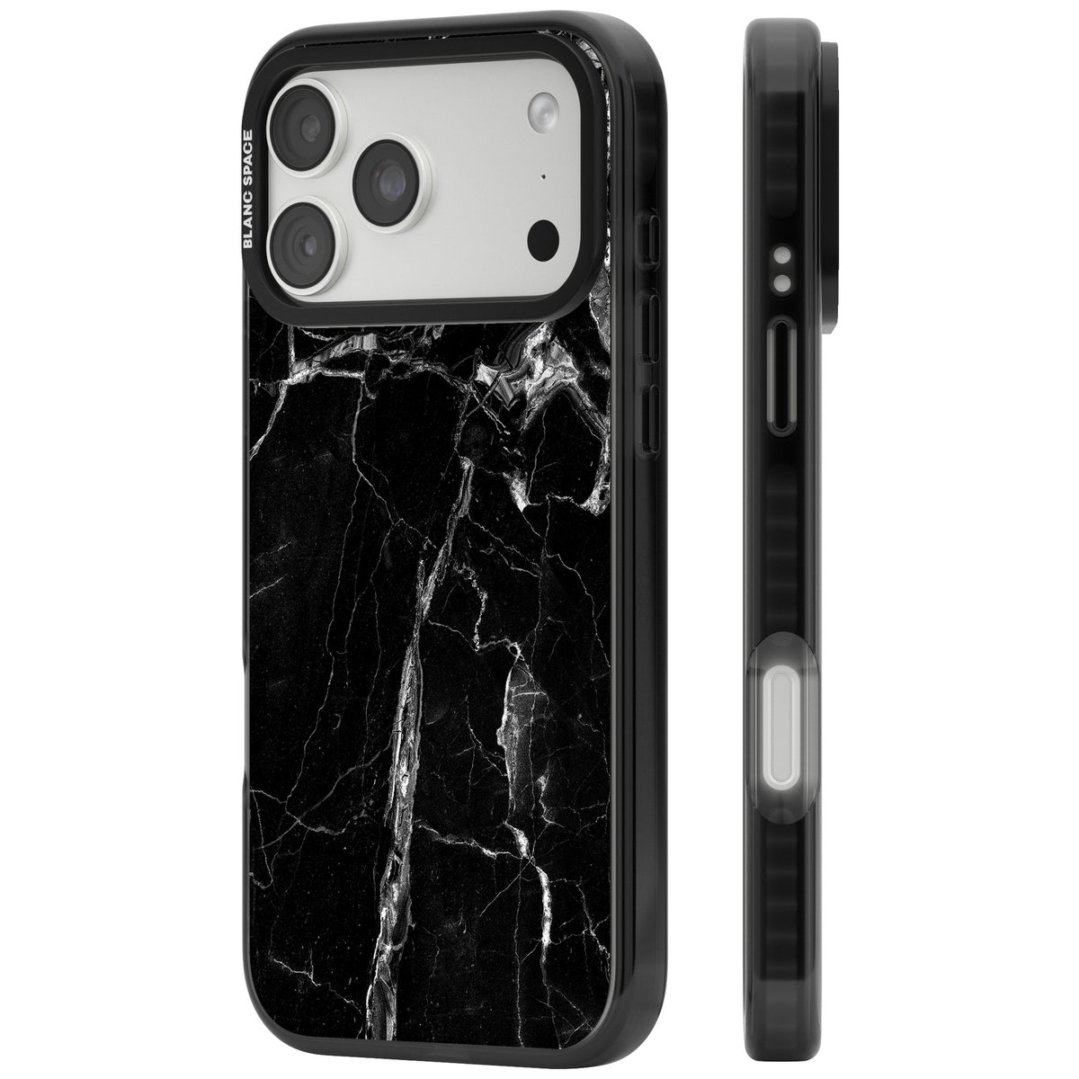 Black Onyx Marble iPhone 18 Pro Max Impact Pro Black Phone Case side