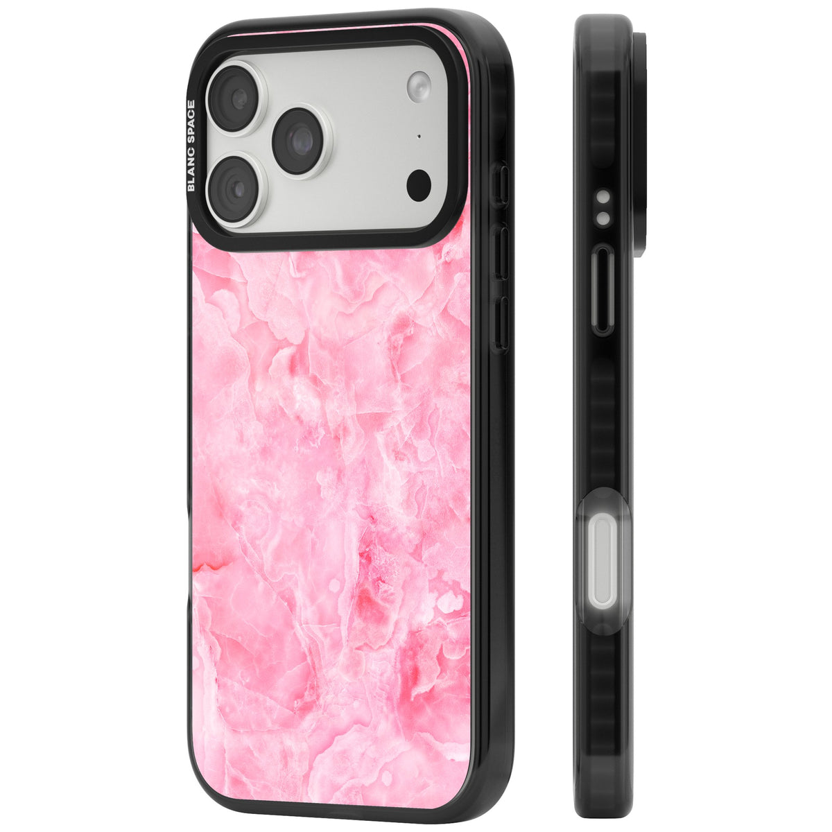 Pink Onyx Marble iPhone 18 Pro Max Impact Pro Black Phone Case side
