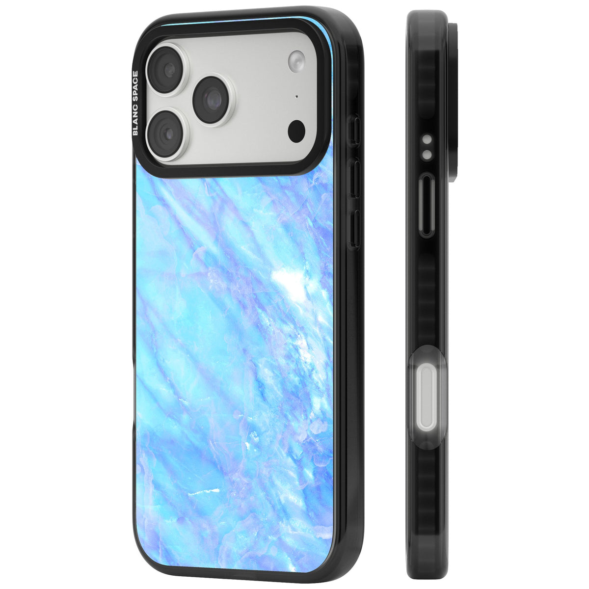 Iridescent Marble iPhone 18 Pro Max Impact Pro Black Phone Case side