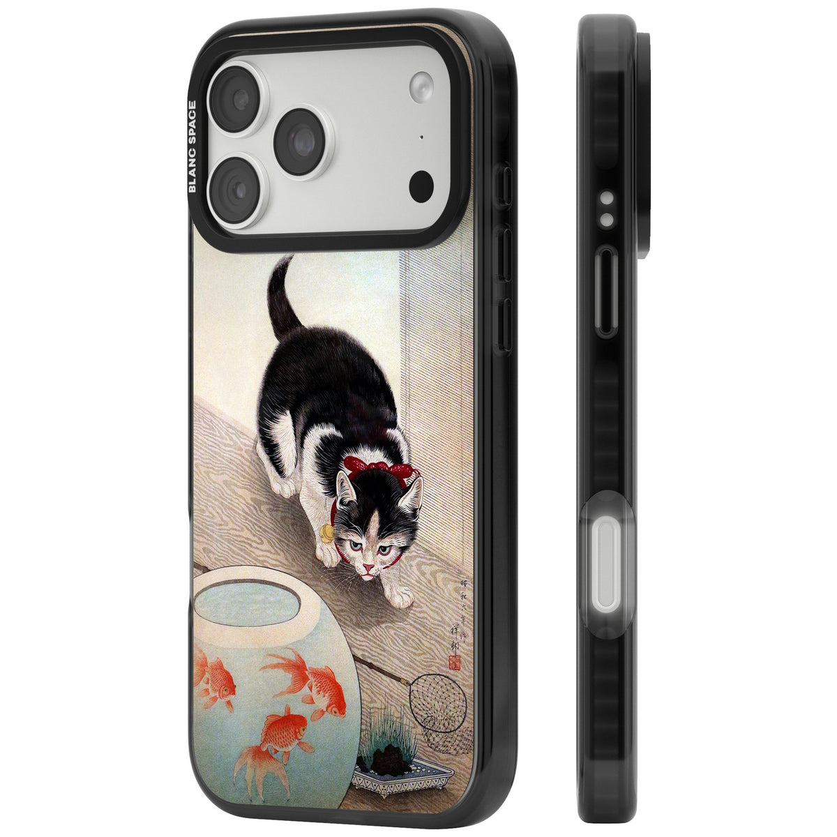 Cat & Goldfish Bowl iPhone 18 Pro Max Impact Pro Black Phone Case side