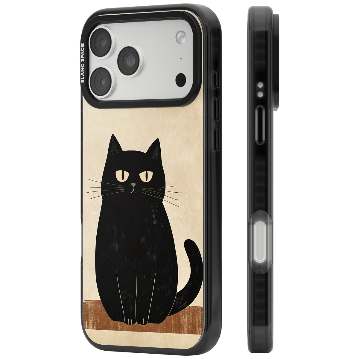 Sassy Black Cat iPhone 18 Pro Max Impact Pro Black Phone Case side
