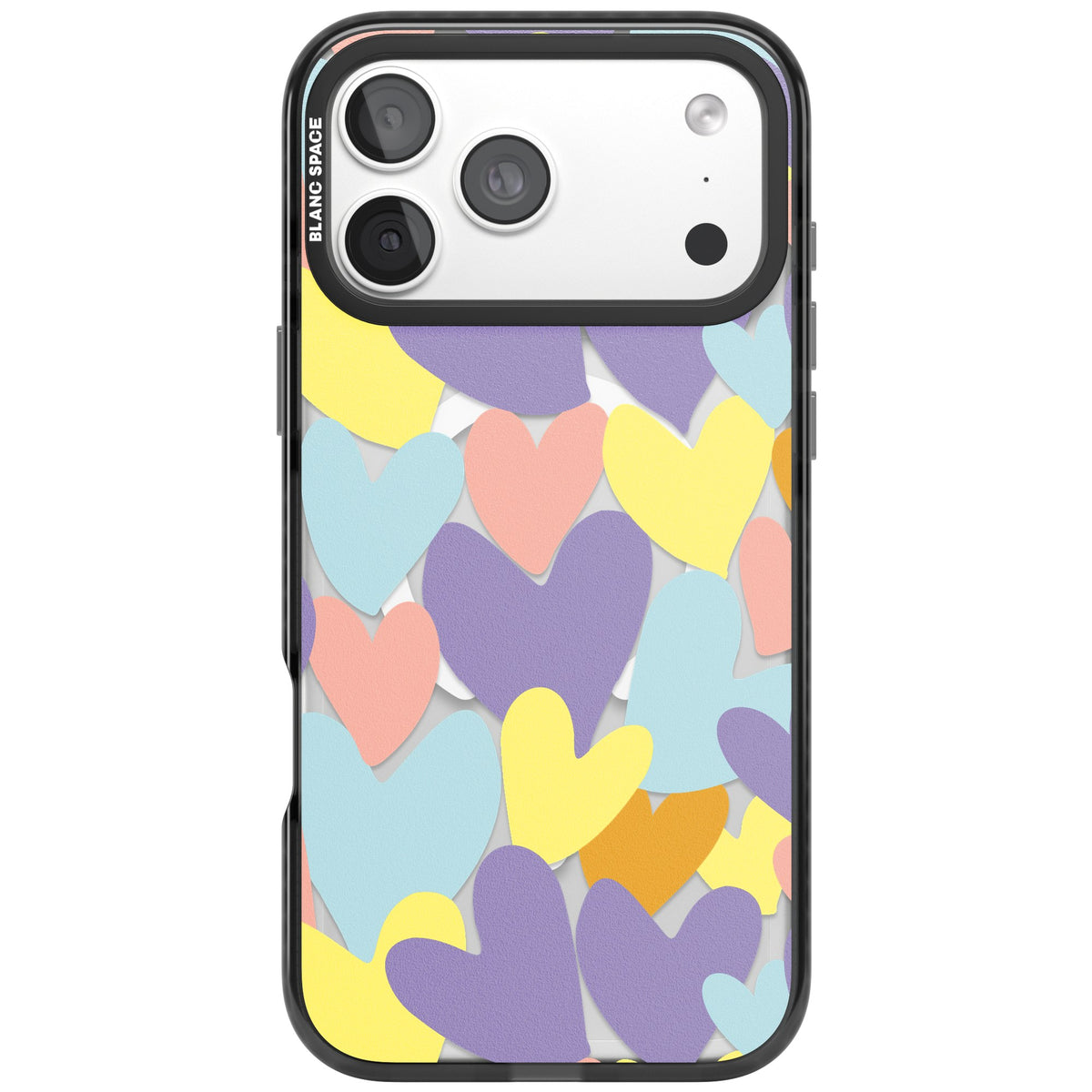 Pastel Hearts iPhone 18 Pro Max Impact Pro Black Phone Case front