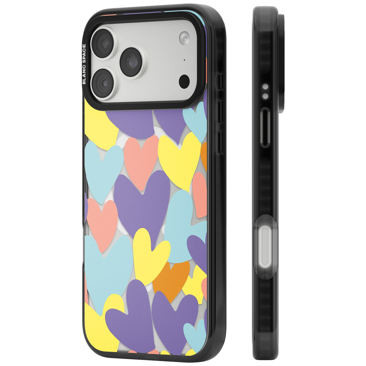 Pastel Hearts iPhone 18 Pro Max Impact Pro Black Phone Case side