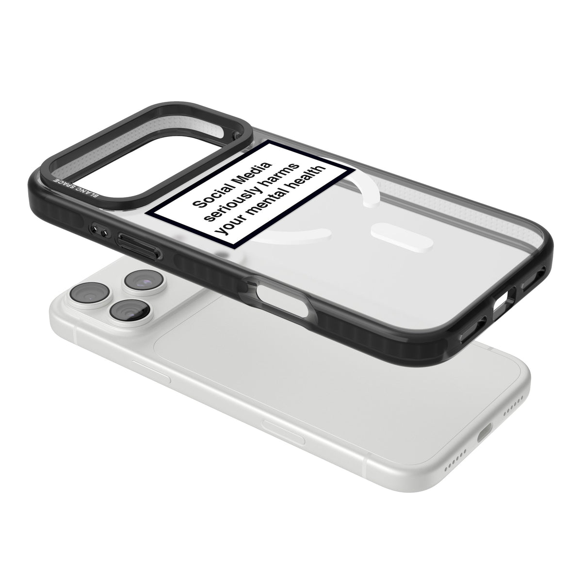 Social Media Harms iPhone 18 Pro Max Impact Pro Black Phone Case angled