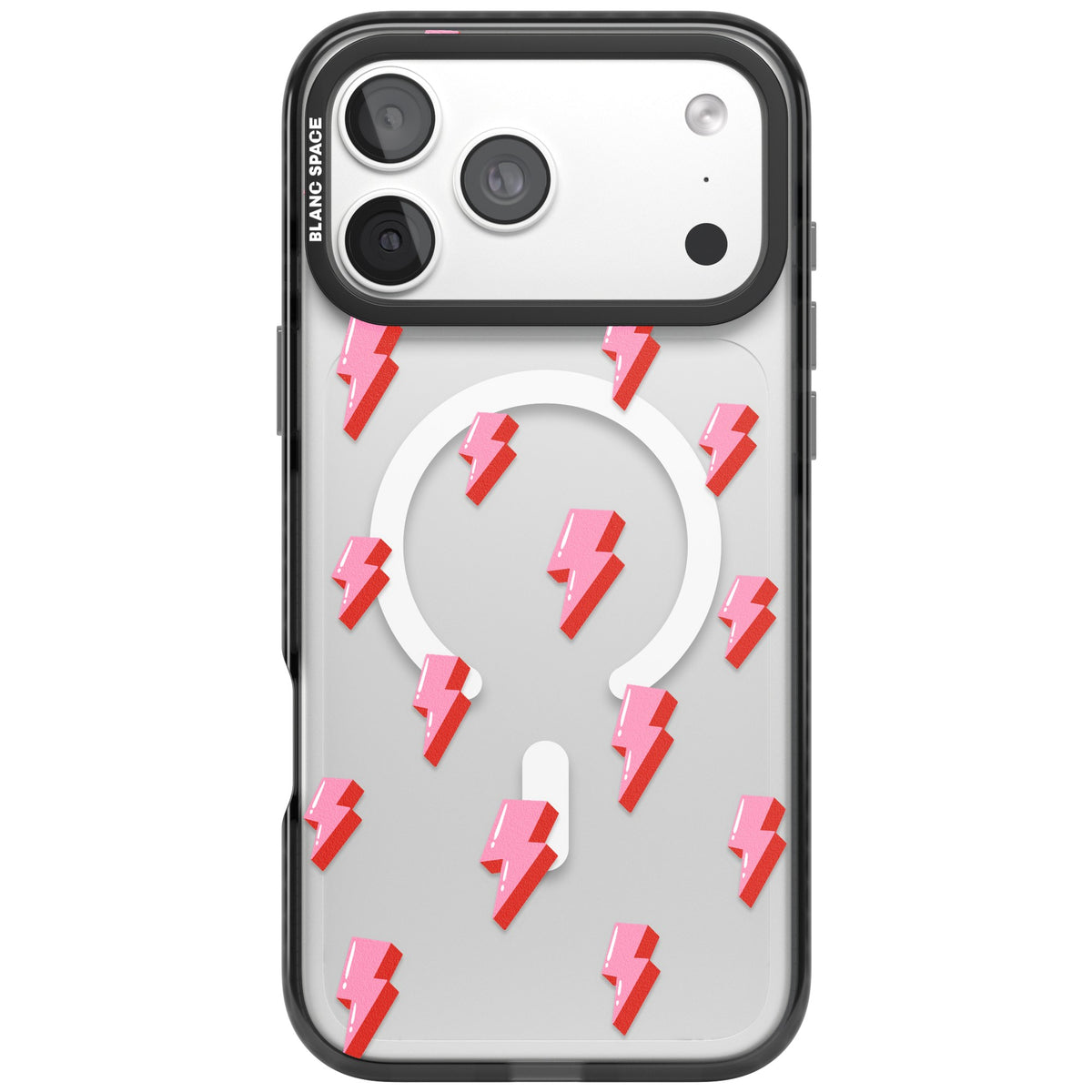 Pink Bolt iPhone 18 Pro Max Impact Pro Black Phone Case front