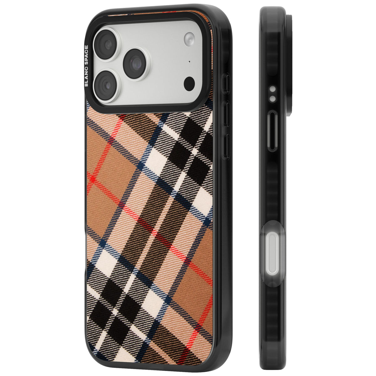Haymarket Check iPhone 18 Pro Max Impact Pro Black Phone Case side
