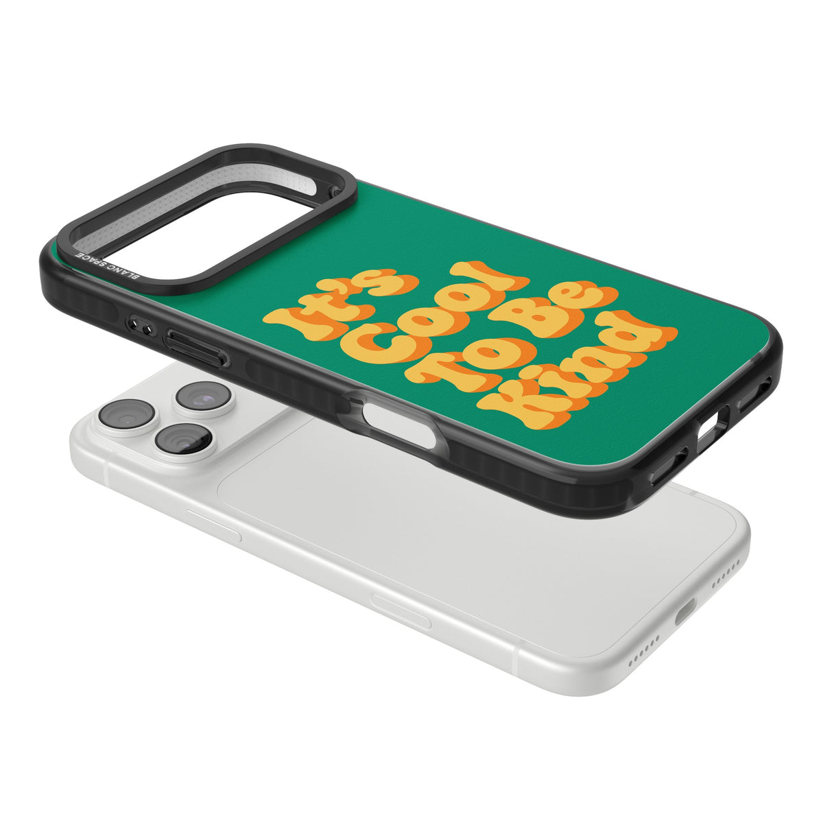 It's Cool To be Kind iPhone 18 Pro Max Impact Pro Black Phone Case angled