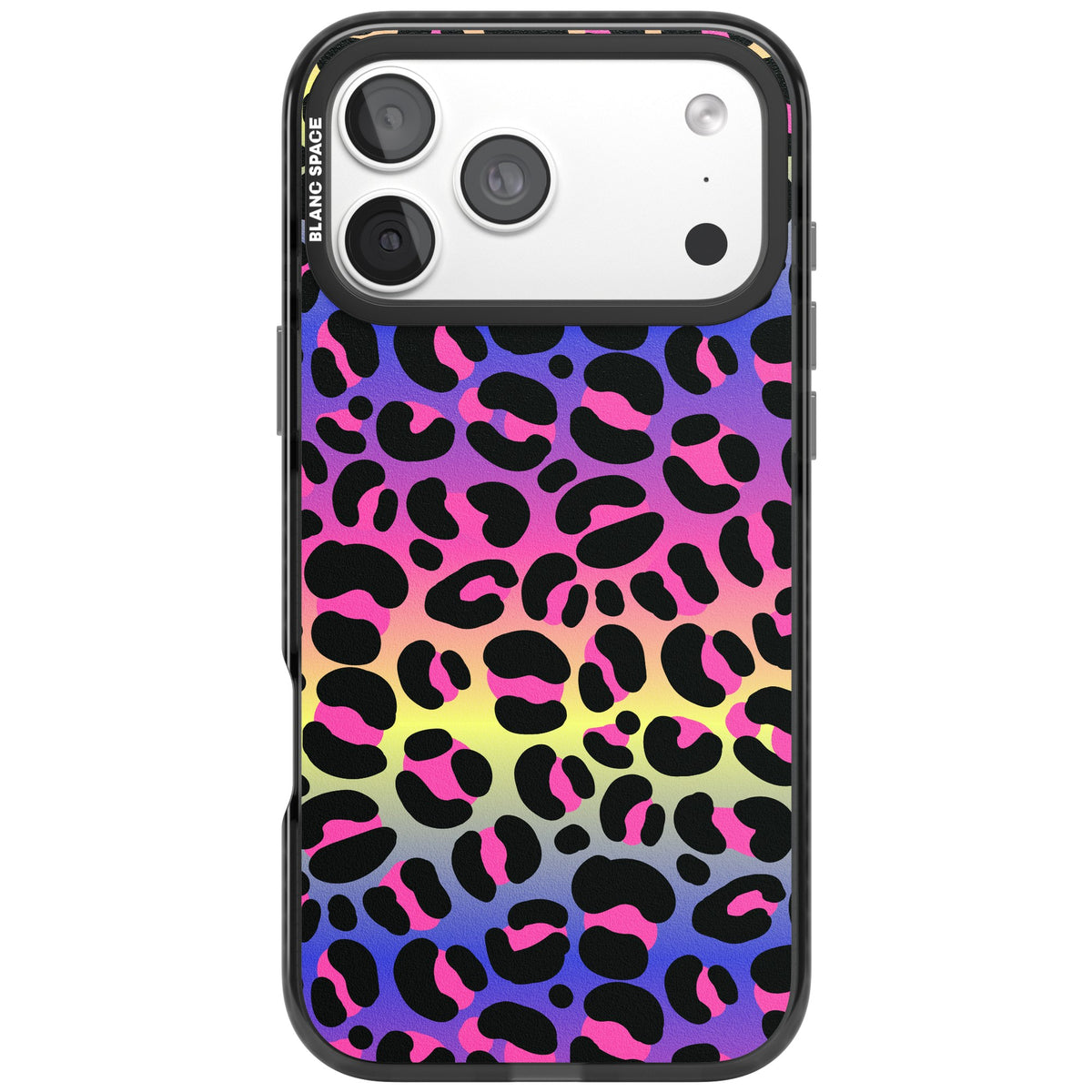 Rainbow Gradient Leopard iPhone 18 Pro Max Impact Pro Black Phone Case front