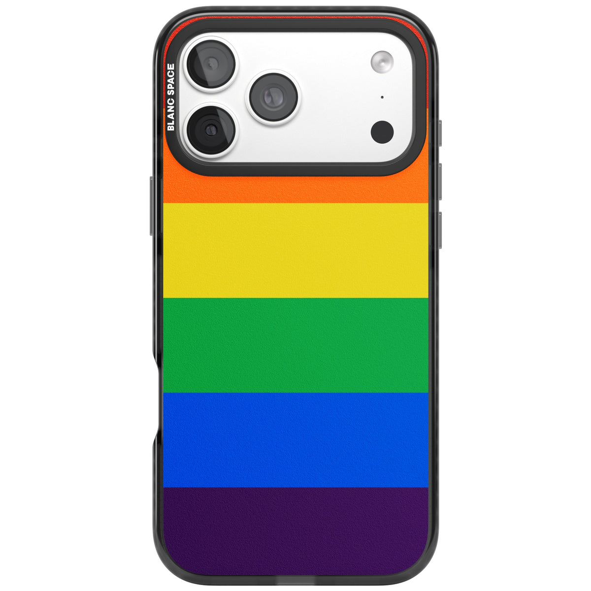 Rainbow Stripes iPhone 18 Pro Max Impact Pro Black Phone Case front