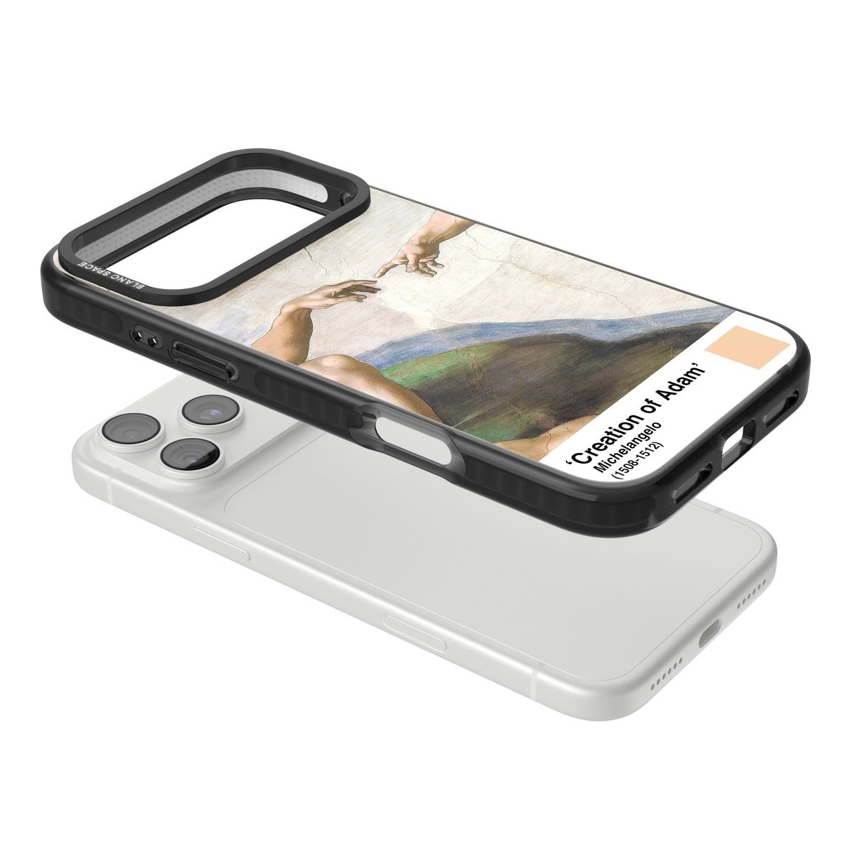 Creation Of Adam iPhone 18 Pro Max Impact Pro Black Phone Case angled