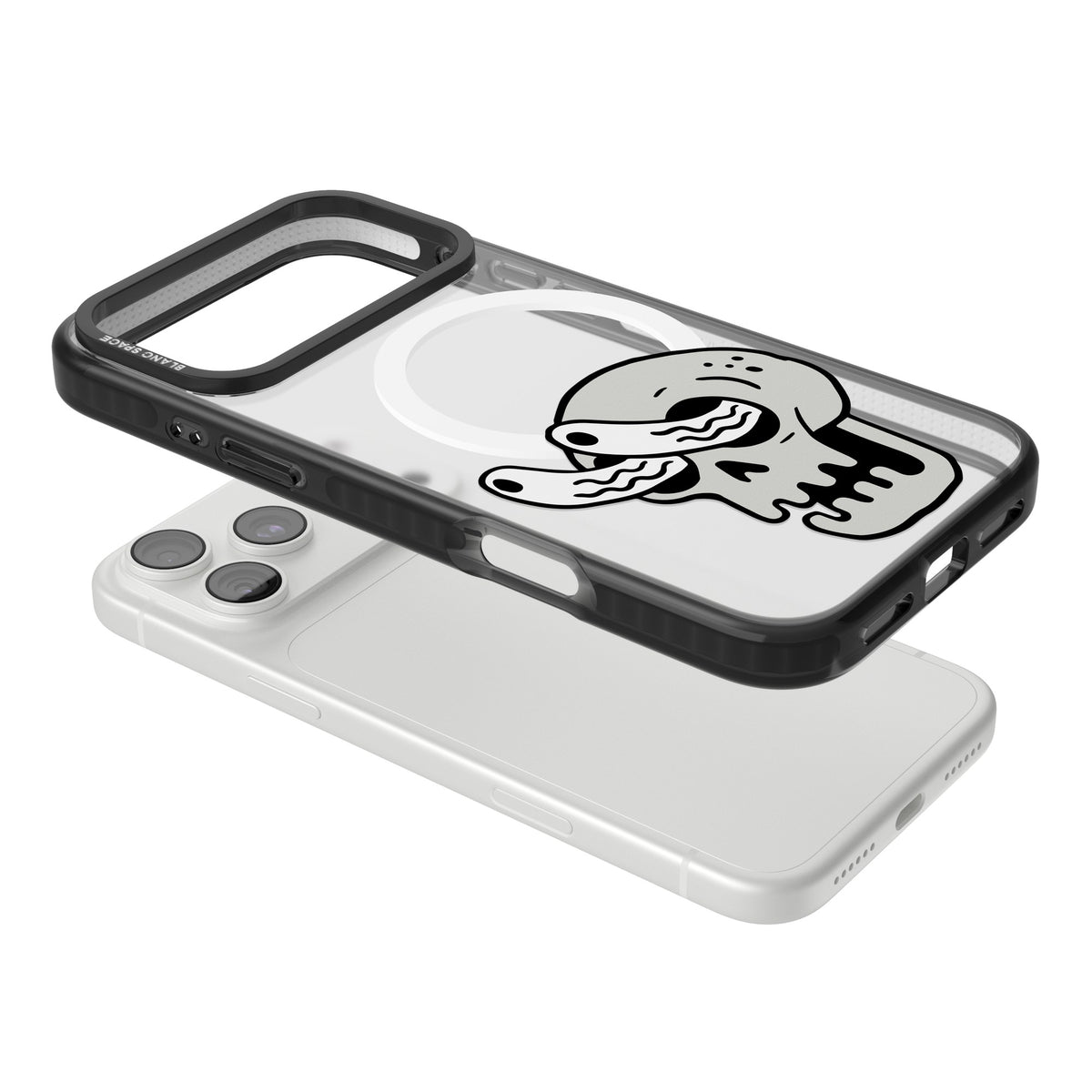 Skull Eyes iPhone 18 Pro Max Impact Pro Black Phone Case angled