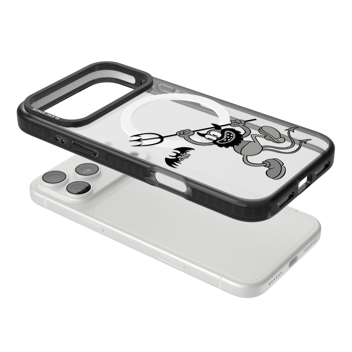 Dancing Devil iPhone 18 Pro Max Impact Pro Black Phone Case angled