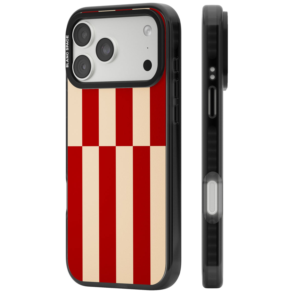 Rouge Stripes iPhone 18 Pro Max Impact Pro Black Phone Case side