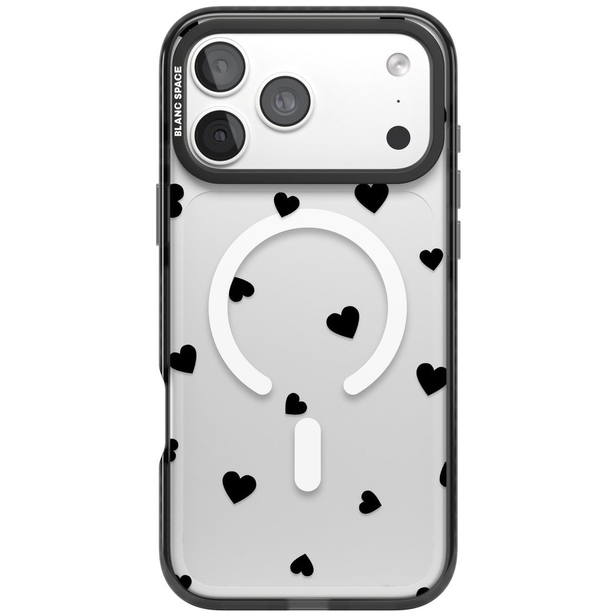Black Hearts iPhone 18 Pro Max Impact Pro Black Phone Case front