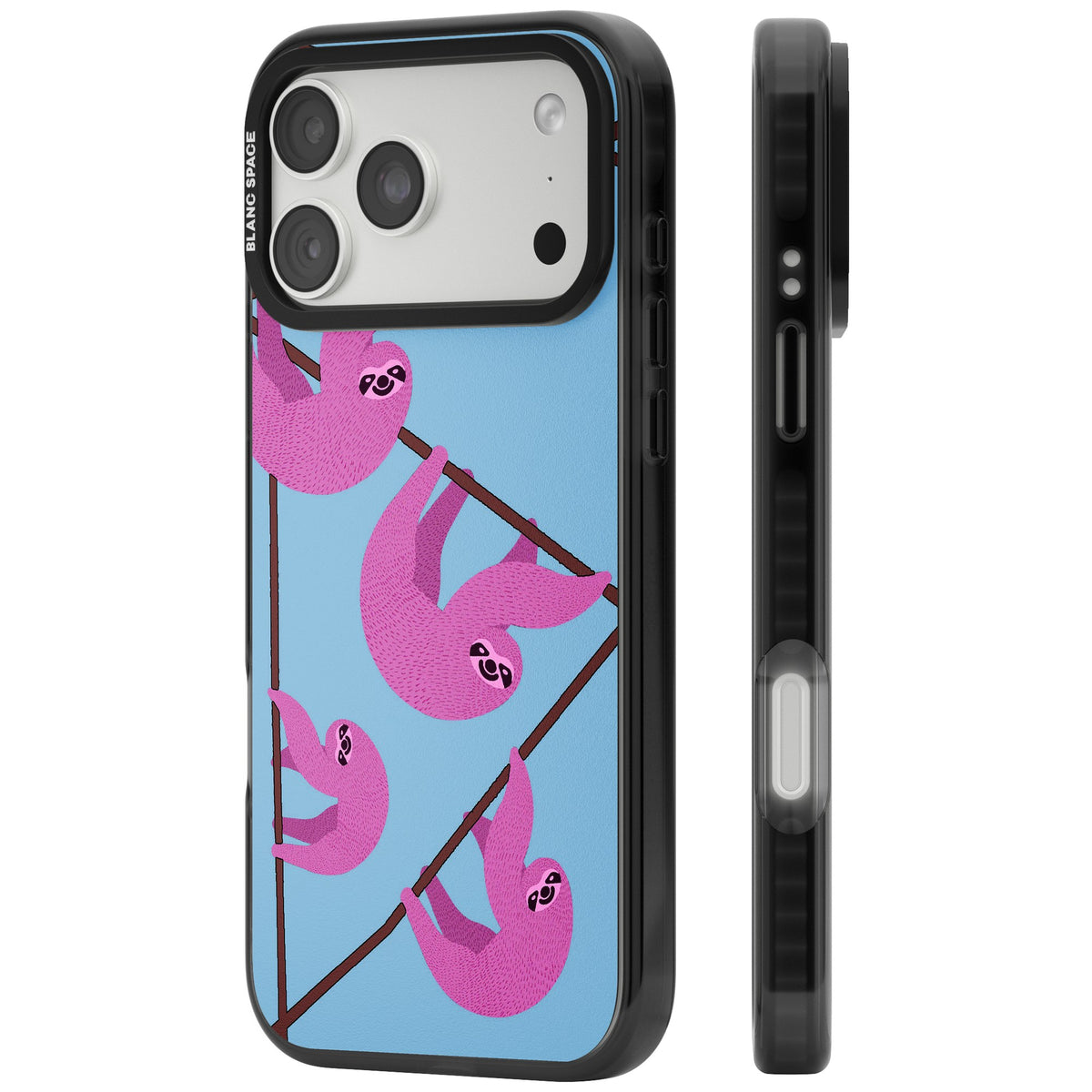 Pink Sloth iPhone 18 Pro Max Impact Pro Black Phone Case side