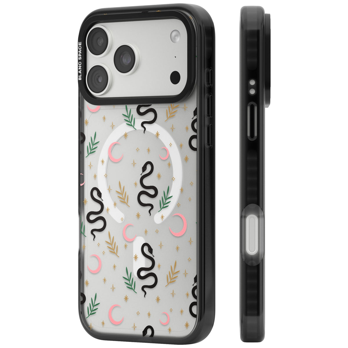 Snakes & Moons iPhone 18 Pro Max Impact Pro Black Phone Case side