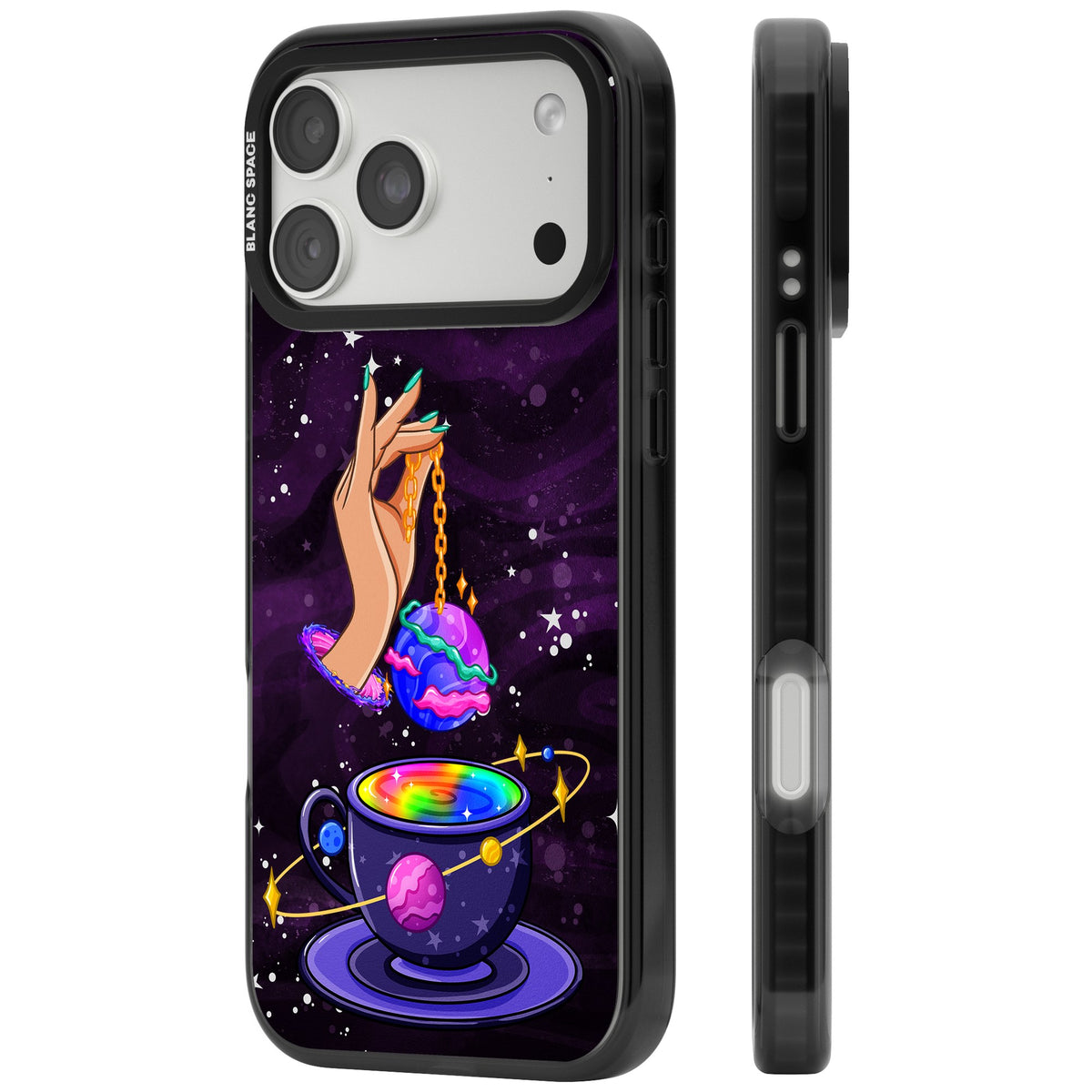 Space Tea iPhone 18 Pro Max Impact Pro Black Phone Case side