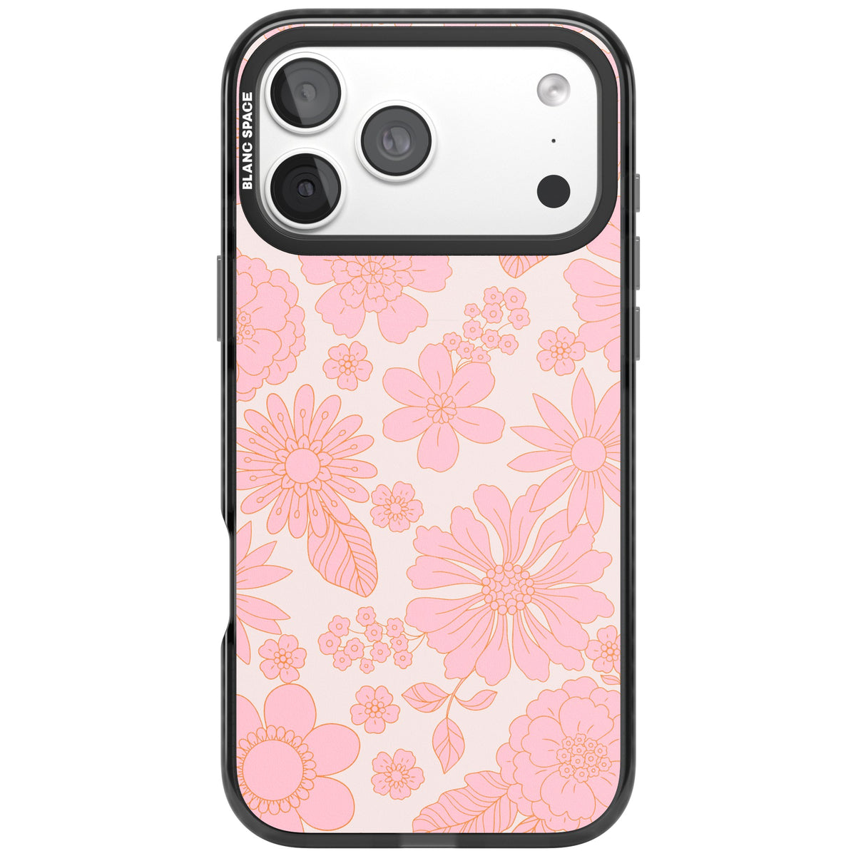 Gentle Pink Flowers iPhone 18 Pro Max Impact Pro Black Phone Case front