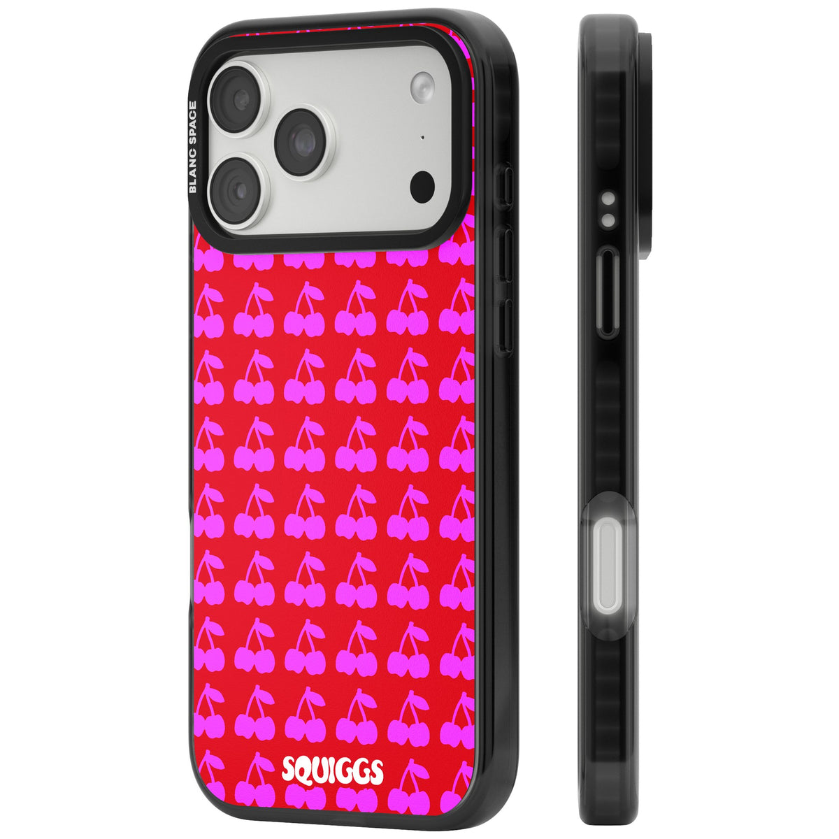Red Cherries iPhone 18 Pro Max Impact Pro Black Phone Case side