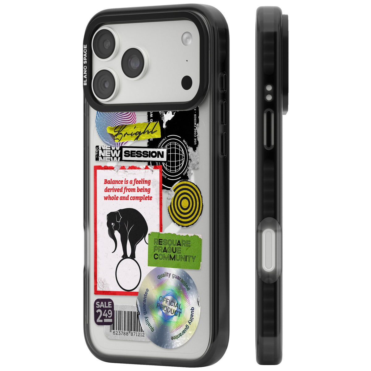 Analog Stickers iPhone 18 Pro Max Impact Pro Black Phone Case side
