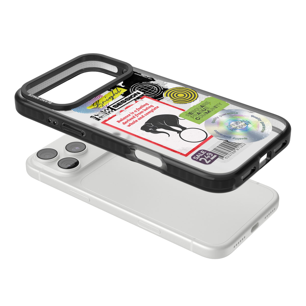 Analog Stickers iPhone 18 Pro Max Impact Pro Black Phone Case angled