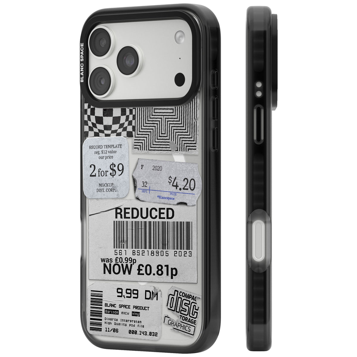 White Sticker Mix iPhone 18 Pro Max Impact Pro Black Phone Case side