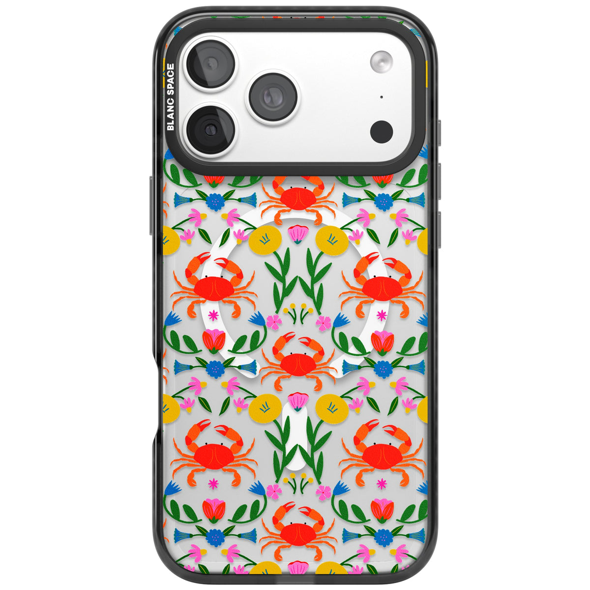 Crabs Flowers iPhone 18 Pro Max Impact Pro Black Phone Case front